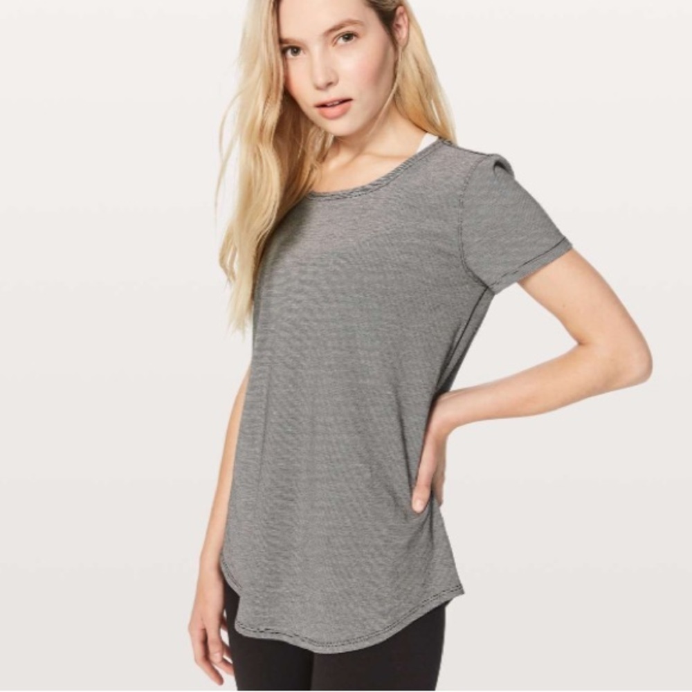 Lululemon Love Crew III Wee Stripe Black White Medium
